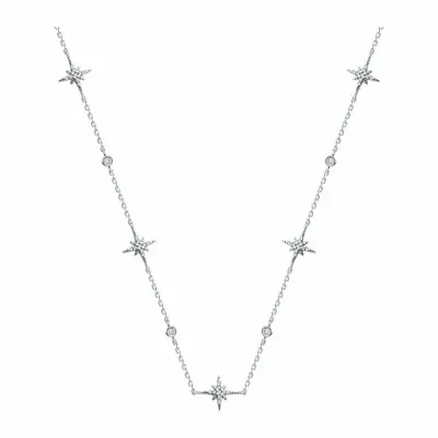 Колье звезды с фианитами из серебра